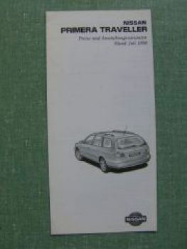 Nissan Primera Traveller 7/1998 Preisliste