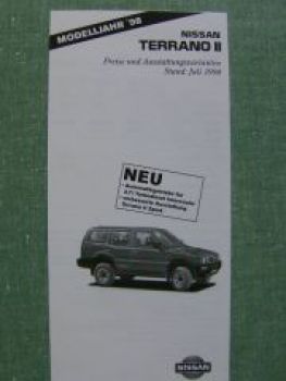 Nissan Terrano2  7/1998 Preisliste