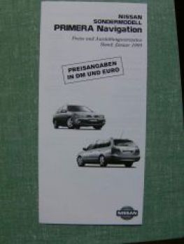 Nissan Primera Navigation 1/1999 Preisliste