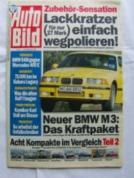 Auto Bild 49/1992 BMW M3 E30,R19RT,Astra CD,ZX Aura,Escort Ghia