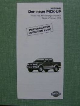Nissan neue Pick-Up 2/1999 Preisliste