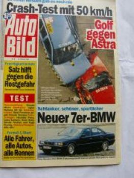 Auto Bild 9/1992 Crashtest:Golf,Astra,7er E38,Nissan Micra
