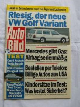 Auto Bild 7/1992 Peugeot 106, Escort,Sunny,Astra,Golf