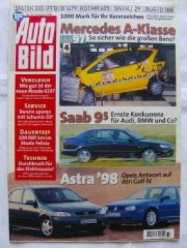 Auto Bild 33/1997 Saab 9-5,A-Klasse BR168,Astra 98,Golf IV