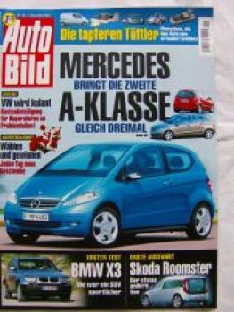 Auto Bild 49/2003 BMW X3 E83,Skoda Roomster,Agila,Zafira,Meriva