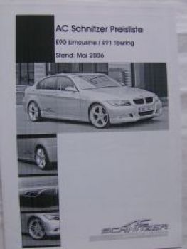 AC Schnitzer Preisliste E90 +E91 Mai 2006 NEU