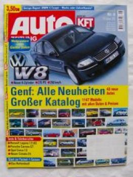 Auto Zeitung 6/2001 VW W8,Carrera GT,Corsa B 1.0 12V