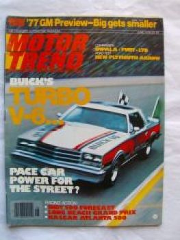 Motor Trend June 1976 Buick Turbo V6, Indy 500 Forestcas,Mercede