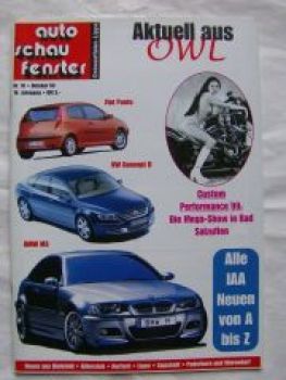 auto schau fenster 10/1999 VW Concept D,Fiat Punto,BMW M3 E46