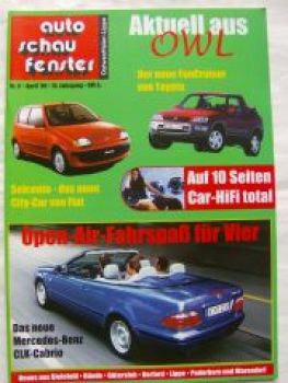 auto schau fenster 4/1998 Fiat Seicento,Toyota RAV4 Cabrio,W208