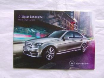 Mercedes Benz C-Klasse Limousine BR204  4.April 2012 NEU