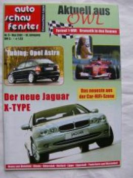 auto schau fenster 5/2001 Opel Astra,Jaguar X-Type,Honda Stream,