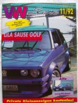 VW Scene 11/1992 Scirocco,Käfer GTV,Milka Golf,Baja
