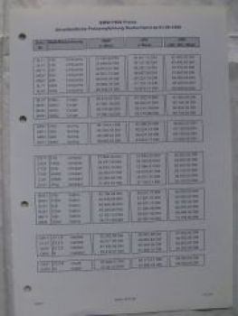 BMW PKW Preisliste 1.9.1999 E46 E36/5 E36/7 E39 E38