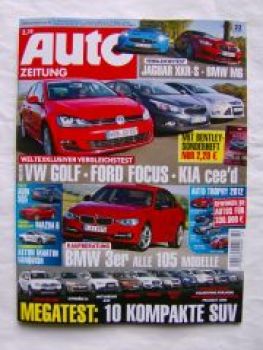 Auto Zeitung 22/2012 Golf Focus,Jaguar XKR-S,BMW M6 coupè