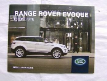Range Rover Evoque Prospekt August 2012 NEU