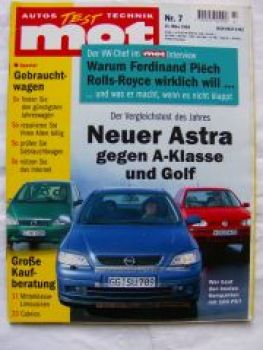 mot 7/1997 A160 Classic vs. Astra 1.6 16V vs. Golf IV 1.6