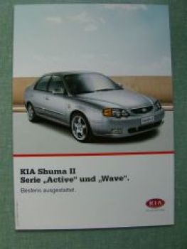 Kia Shuma2 Serie Active und Wave 8/2003 Prospekt+Preise
