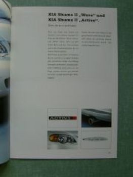 Kia Shuma2 Serie Active und Wave 8/2003 Prospekt+Preise