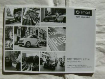 smart Preisliste fortwo coupè & Cabrio Januar 2012