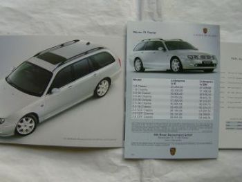 Rover 75 Tourer R40 März 2001 +Preisliste