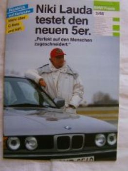 BMW Praxis 3/1988 Niki Lauda testet den neuen 5er E34