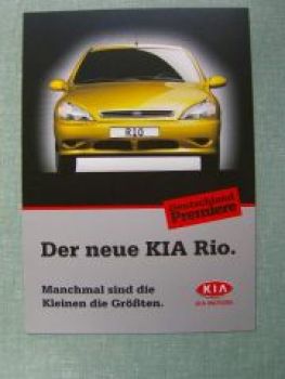 Kia Rio Deutschland Premiere Prospekt 3/2000 NEU