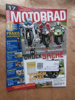 Motorrad 17/2011 Suzuki V-Strom 650 ABS, BMW S1000RR vs. ZX-10R vs. MV Agusta F4 RR, MTE-150 MonoTracer