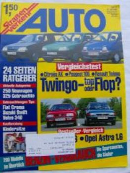 Auto Straßenverkehr 15/1993 Citroen AX vs. Peugeot 106 vs. Twing