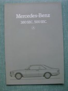 Mercedes Benz C126 380SEC 500SEC Prospekt 1981 Rarität