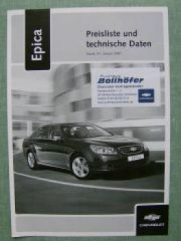 Chevrolet Epica Preisliste 1/2007 NEU