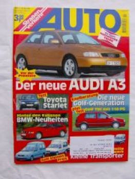 Auto Straßenverkehr 11/1996 Toyota Starlet,Audi A3