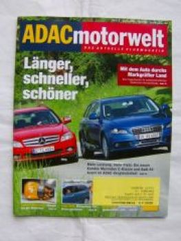 ADAC motorwelt 6/2008 C-Klasse BR204 vs. Audi A4 Avant