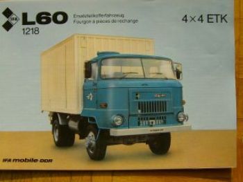 IFA L60 1218 4X4ETK Ersatzteilkofferfahrzeug Prospekt 1989 NEU