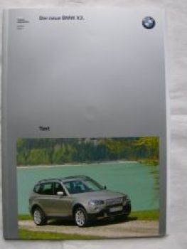 BMW X3 E83 Presseinformation Juni 2006 +Fotos +CD