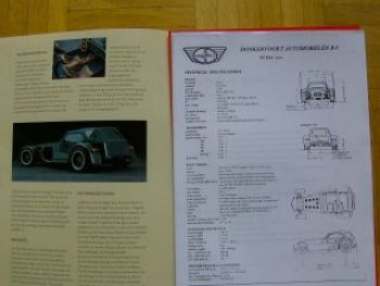 Donkervoort D8 Sport Prospekt +Preisliste