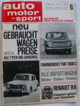 ams 6/1965 Fiat 1500C, Renault R8,Ford Mustang 350 GT