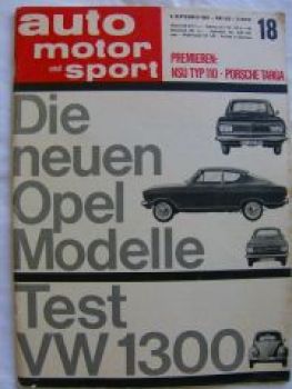 ams 18/1965 NSU Typ110,Porsche Targa,VW 1300,