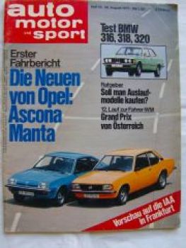 ams 18/1975 BMW 316,318,320 E21,Ascona,Manta