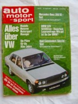 ams 8/1977 350SE W116, BMW 320 E21 Dauertest,