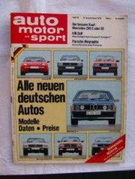 ams 19/1978 280E oder SE W116 vs. W123,Glas 1304TS