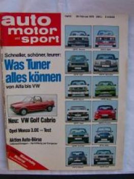 ams 5/1979 Opel Monza 3.0E,VW Golf Cabrio,DKW Monza
