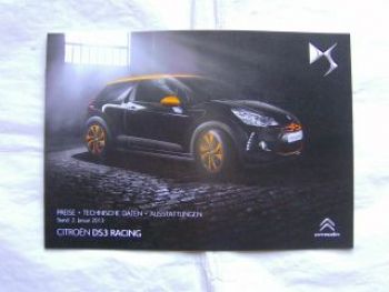 Citroen DS3 Racing Januar 2013 NEU Rarität
