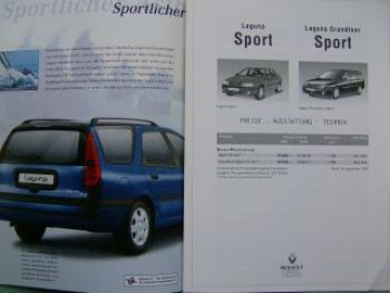 Renault Laguna Sport Limousine & Grandtour +Preisliste 1999