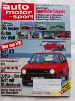 ams 3/1984 VW Golf GTi,Jetta, Honda Civic, Ford Taunus 17M,