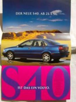 Volvo S40 Vorstellungsflyer Prospekt März 1996