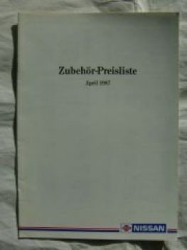 Nissan Zubehör Preisliste April 1987 Rarität
