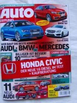 Auto Zeitung 8/2013 Honda Civic,A3 Sportback 2.0TDi vs. A4 Avant