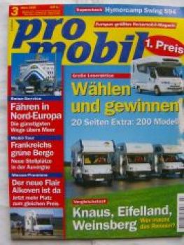 pro mobil 3/2000 Knaus vs. Eifelland vs. Weinsberg,La Strada Ecc