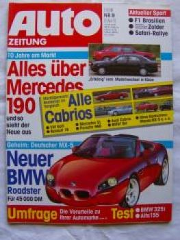 Auto Zeitung 9/1992 BMW 325i Coupè E6,VW City Stromer,Alfa 155 V